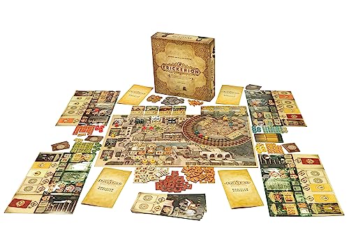 Games Trickerion - Legends of Illusion Base Game | Victorian Steampunk Worker Placement Game for 2-4 Players | 48 Unique Trick Cards & Action Selection Mechanics