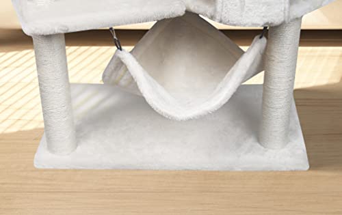 YUNIQUE Cat Tree with Cat Condo and Big Hammock, Grey