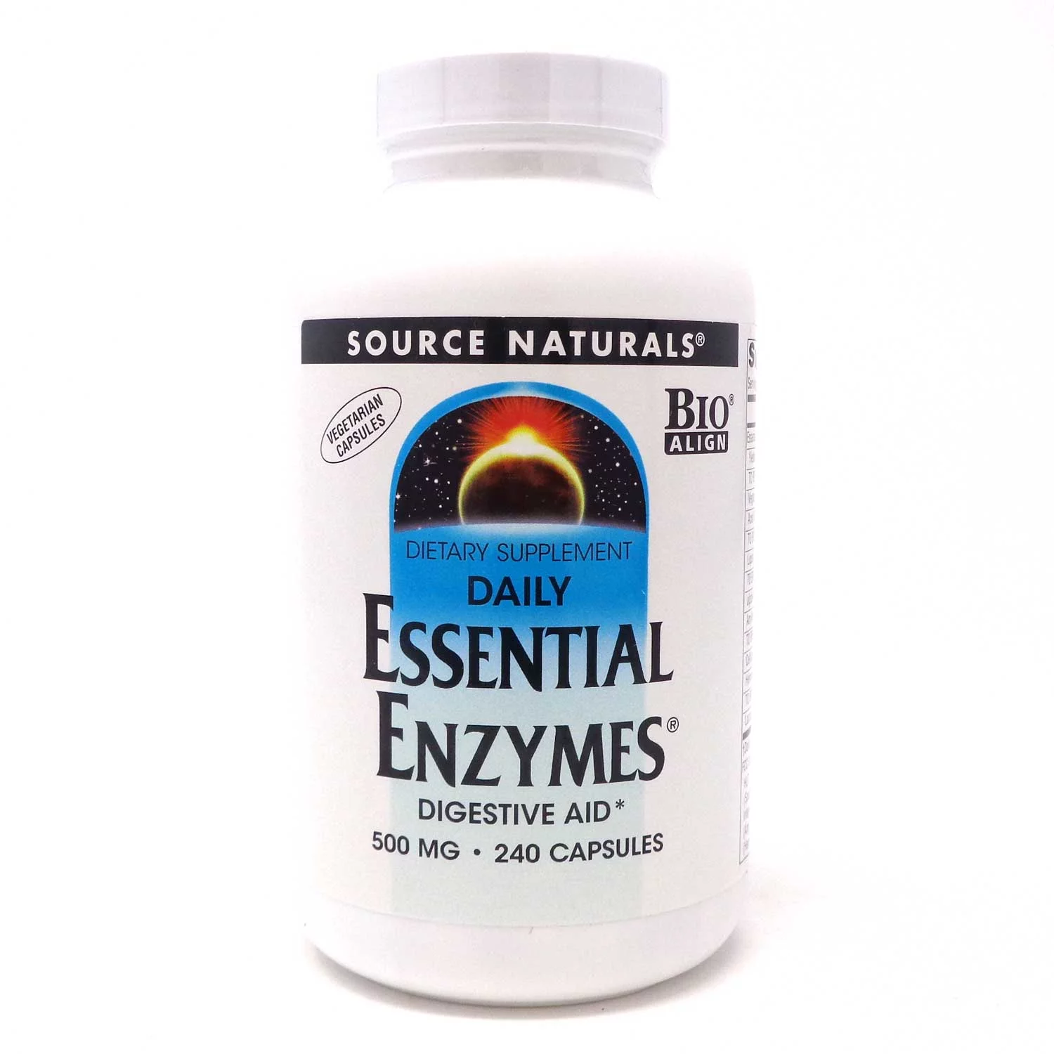 Source Naturals - Daily Essential Enzymes 500 mg. - 240 Vegetarian Capsules