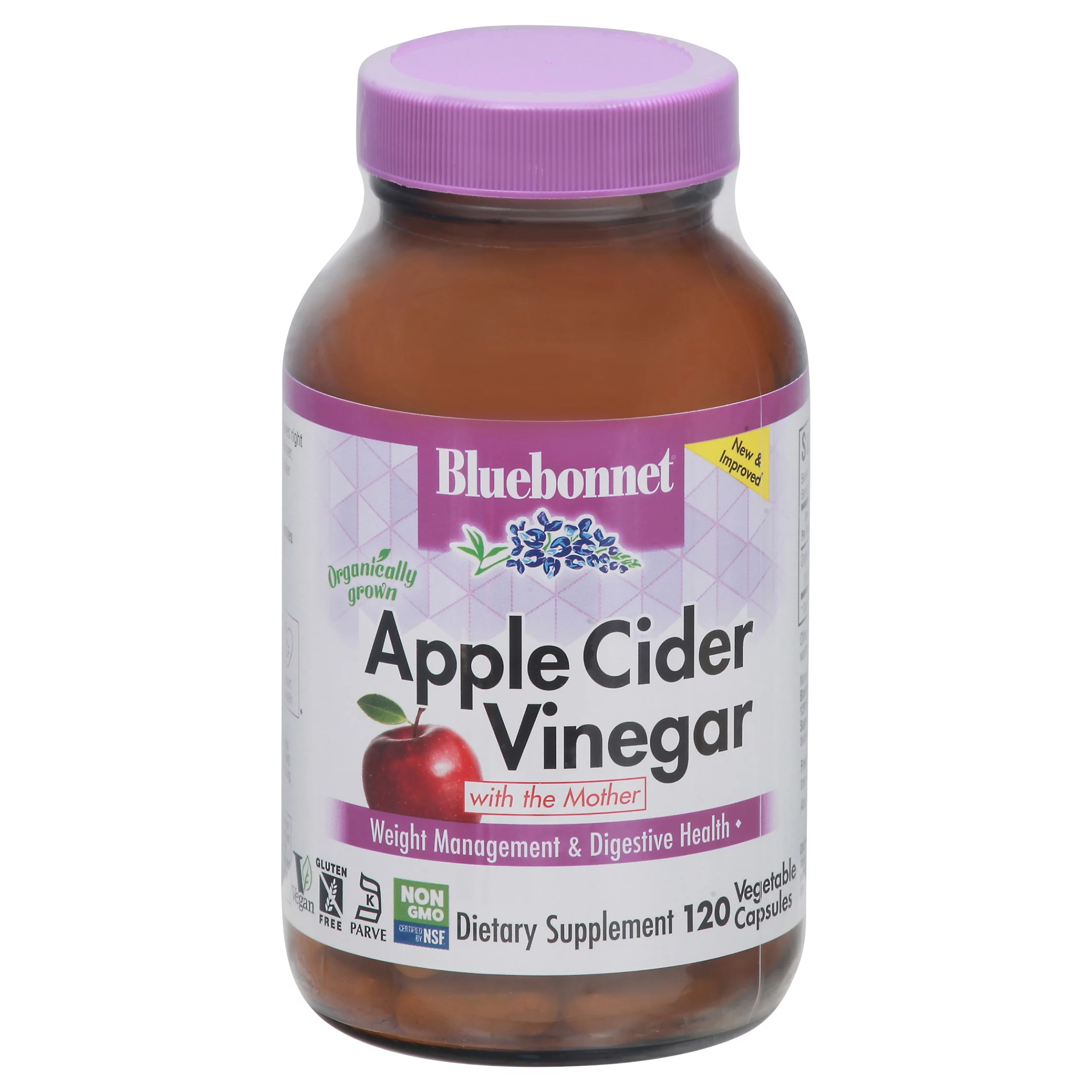 Bluebonnet Kosher Apple Cider Vinegar  - 120 Vegetable Capsules