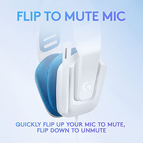 Logitech G535 Lightspeed Wireless Gaming Headset - Lightweight on-ear headphones, flip to mute mic, stereo, compatible with PC, PS4, PS5, USB rechargeable - Black