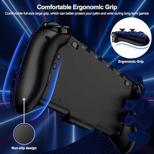 Switch Controllers Compatible with Nintendo Switch/OLED, One-Piece Joypad Controller Replacement for Switch Pro Controller with 9 Lights Color, Switch Remote for Users Who Prefer Handheld Mode