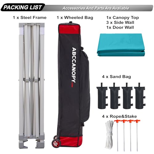 ABCCANOPY Easy Pop Up Canopy Tent with Sidewalls 10x10 Commercial -Series, White