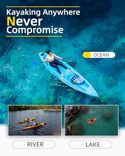 OCEANBROAD Kayak Paddle 86in/218cm, 90.5in/230cm Alloy Shaft 2-Piece Floatable Kayak Oar for Kayaking Canoeing Boating