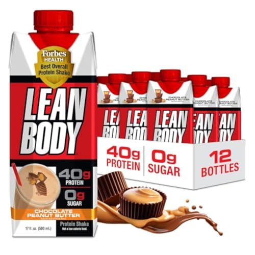 Labrada Lean Body Ready-to-Drink Strawberry Protein Shake, 40g Protein, Whey Blend, 0 Sugar, Gluten Free, 22 Vitamins & Minerals, 17 Ounce (Recyclable Carton & Lid - Pack of 12) LABRADA