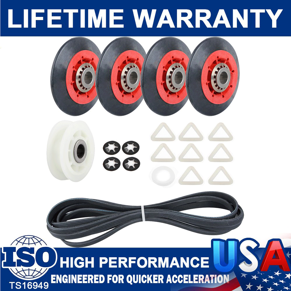 MOTMAX 4392067RC 27-inch Dryer Repair Kit Replacement by Blue Stars - Exact Fit for Whirlpool & KitchenAid Dryers - Replaces 4392067RC 4392067VP 587637 80047 AP3109602