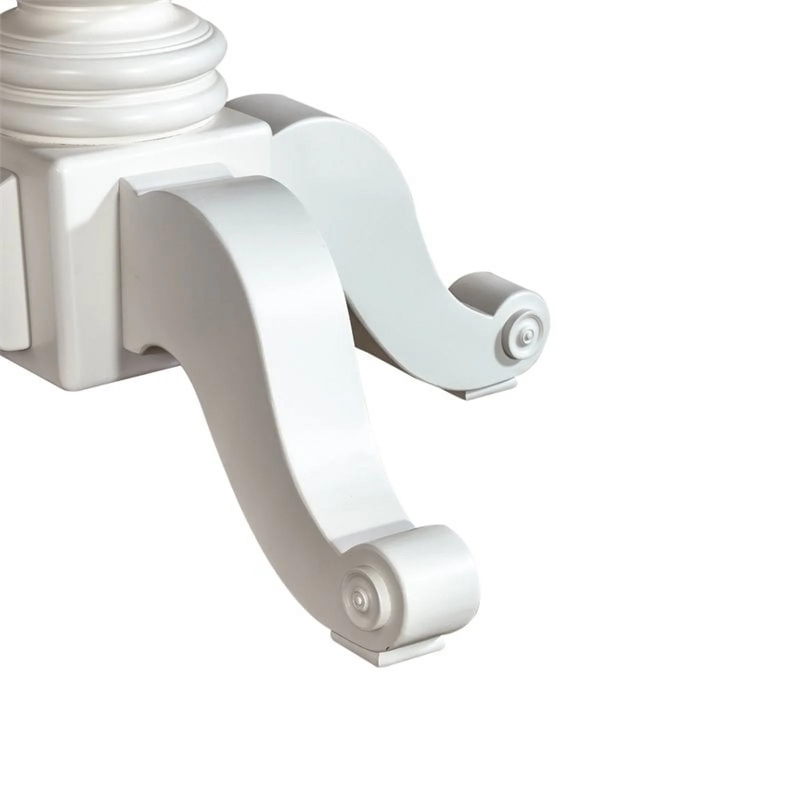 Pemberly Row Transitional Wood Top Round Pedestal Dining Table in White