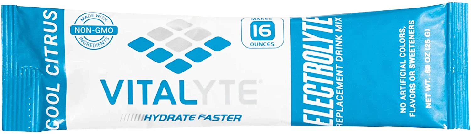 Vitalyte Electrolyte Replacement Powder Drink Mix, 25 Single Serving Stick Packs (Cool Citrus)