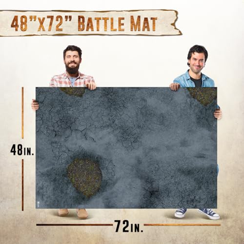Battle Game Mat - 48x48 - Dungeons Tabletop Dragons Dice Role Playing Map - Wargaming RPG Warfare 40k Flames War - Reusable Miniature Figure Board Games - Warhammer Gaming Vinyl Mat