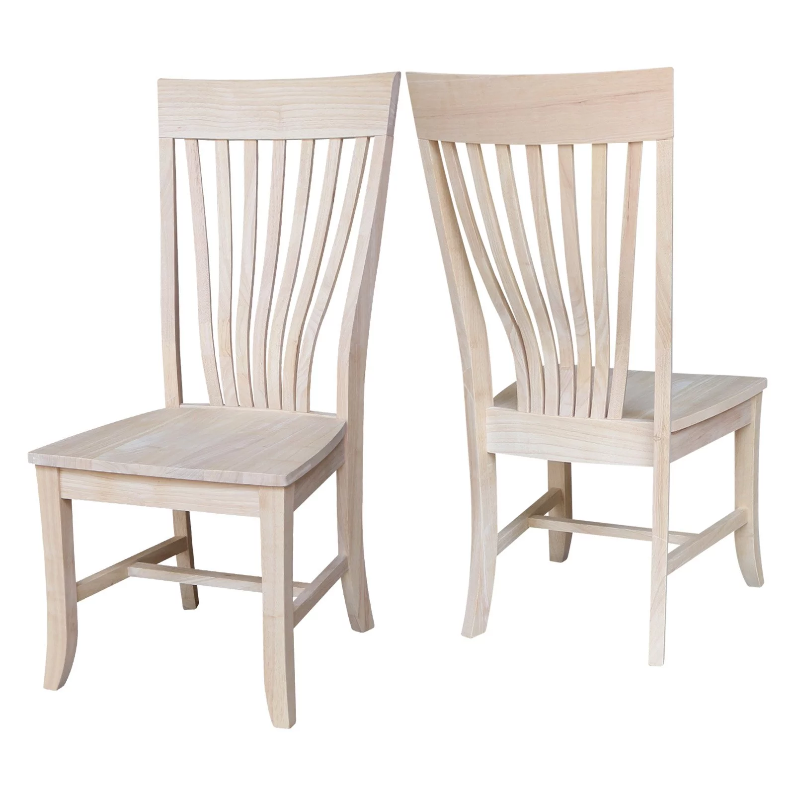Amanda Solid Wood Chairs - Set of 2 - Unfinished