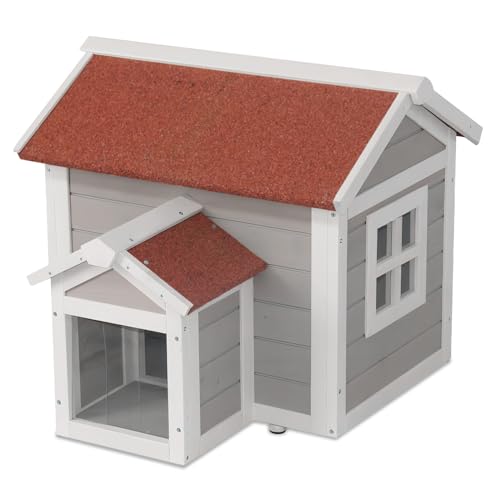 Outdoor Cat House Feral Cat Enclosure Cat House Weatherproof for Winter Outdoor Cats