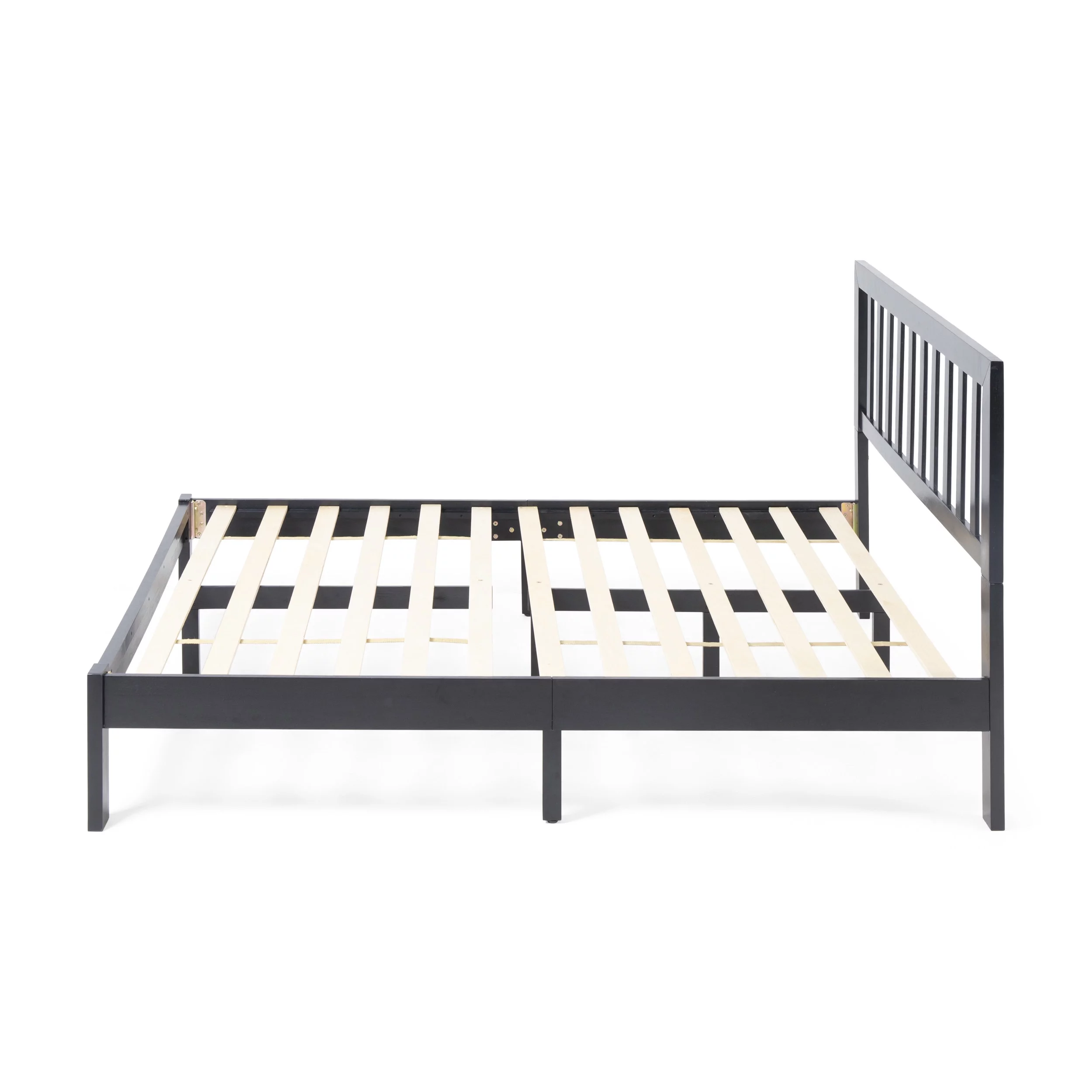 GDF Studio Moneta Farmhouse Acacia Wood Queen Bed, Black