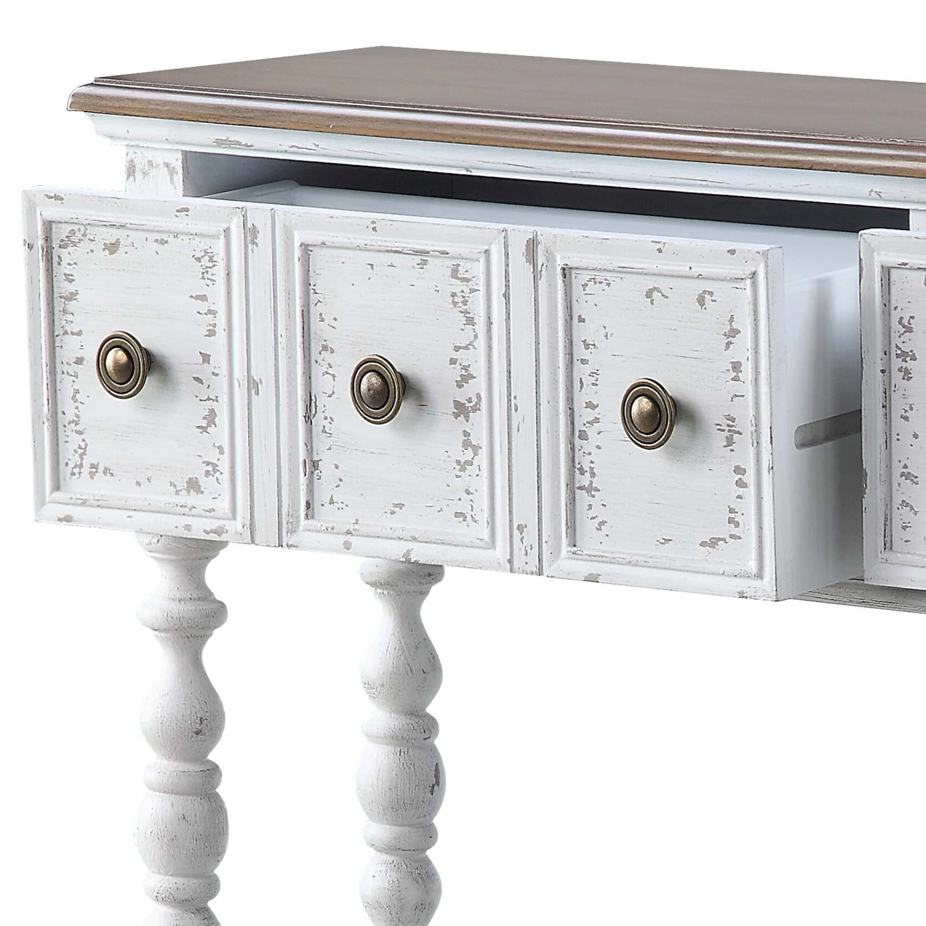 Flikker Dark Charcoal and Antique White Console Table