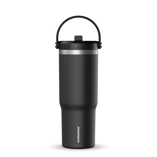 Hydrapeak Nomad 24 oz Tumbler with Handle and Straw Lid, Leakproof, Double Insulated, 24oz Cup Stainless Steel (Blush)