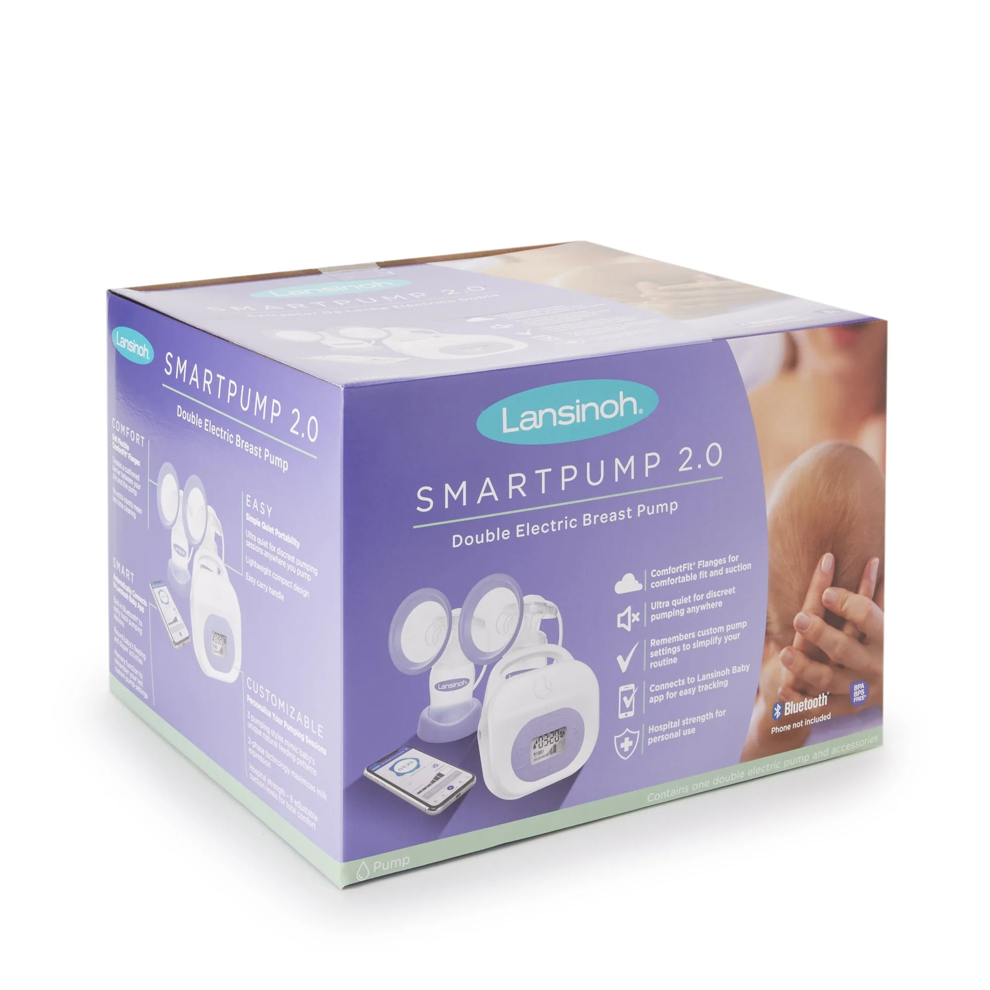 Lansinoh Smartpump 2.0 Double Electric Breast Pump Kit, Emerson Healthcare 53250, 1 Count