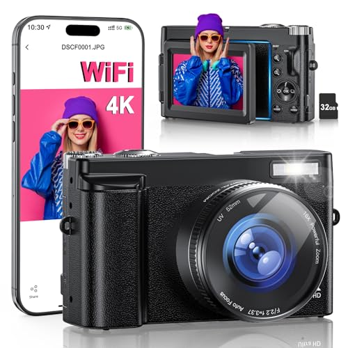 4K Digital Camera for Photography, WiFi 64MP 180° Flip Screen 3