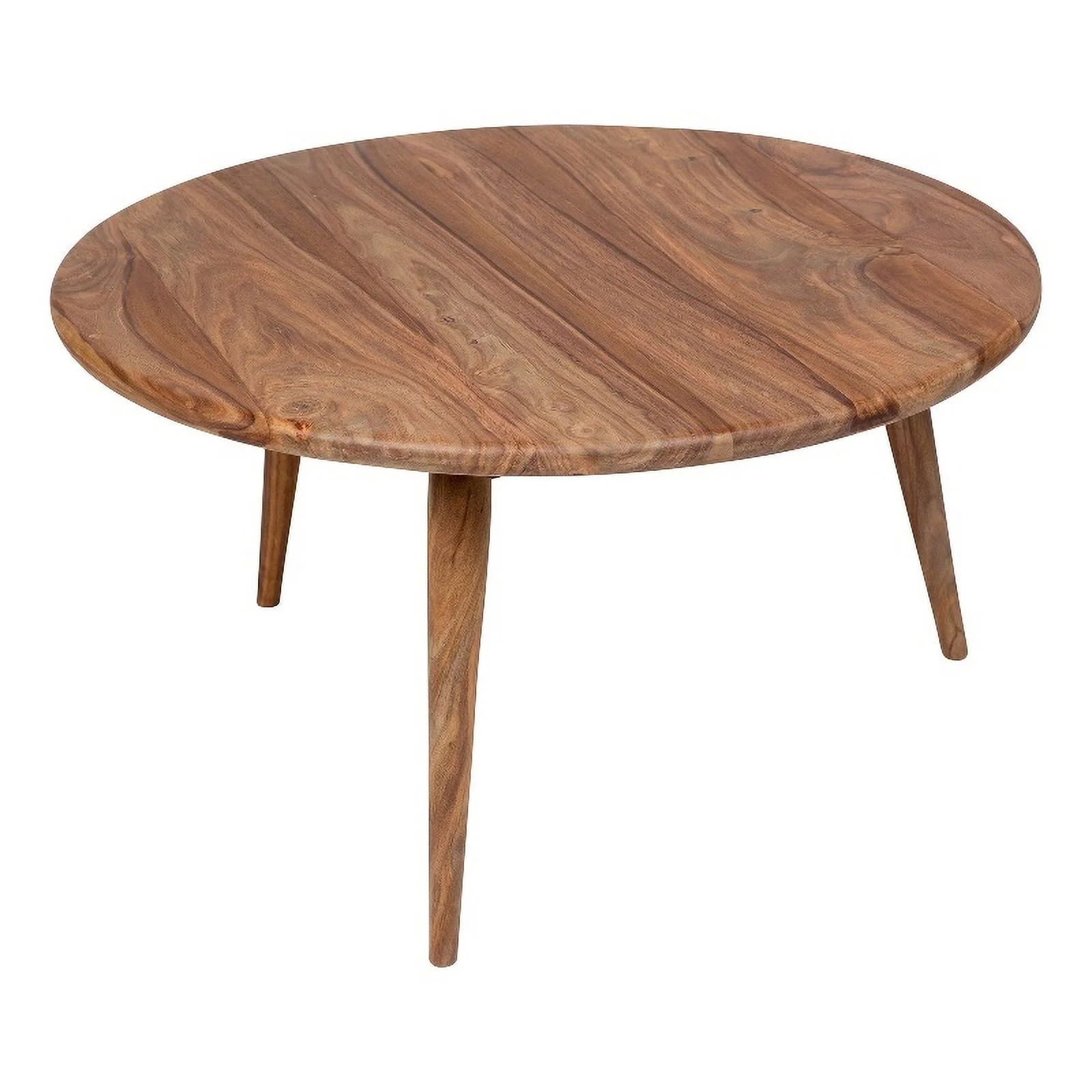 Porter Designs Urban Round Modern Solid Wood Coffee Table in Natural