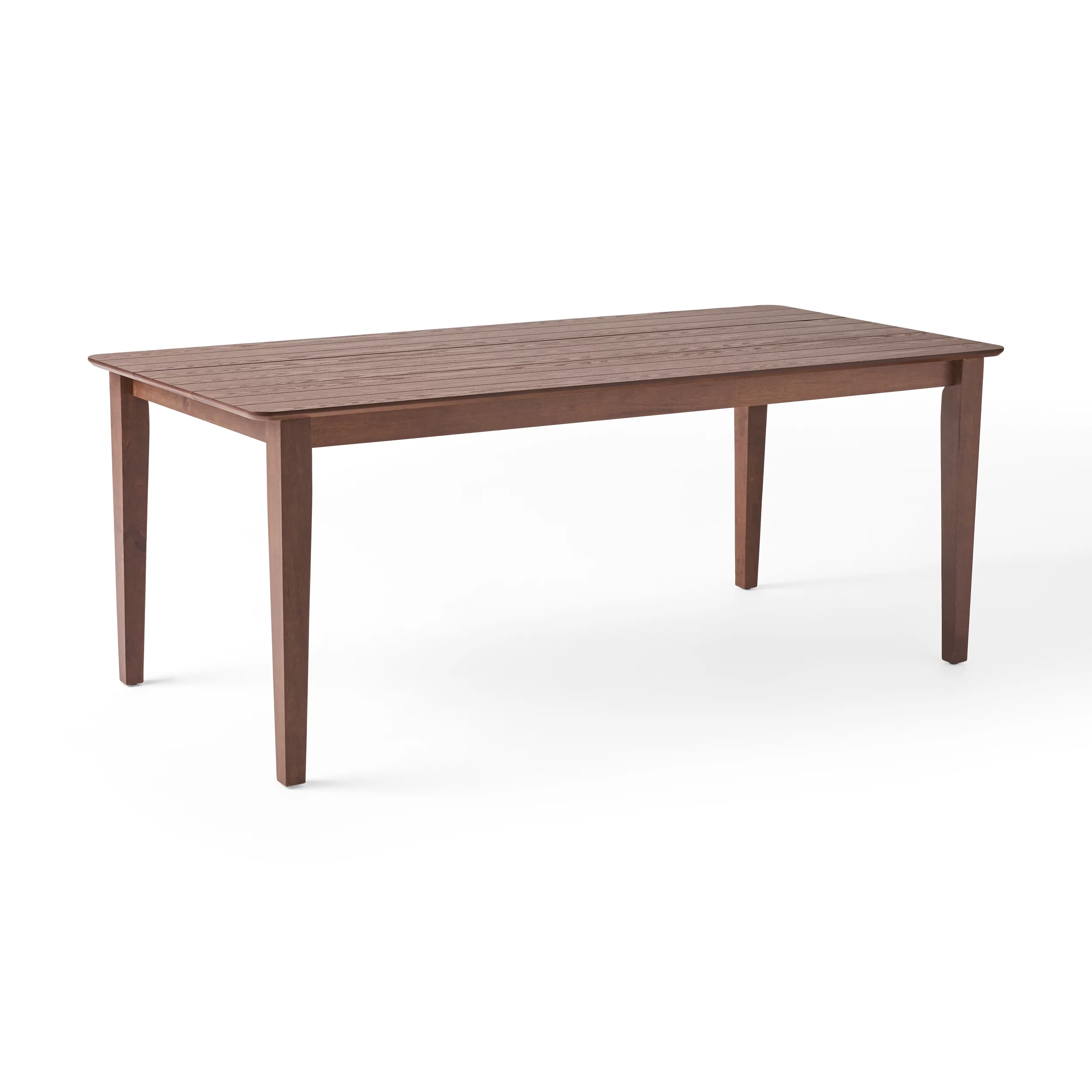 Noble House Lylah Rectangular 8 Seat Farmhouse Dining Table, Walnut Finish