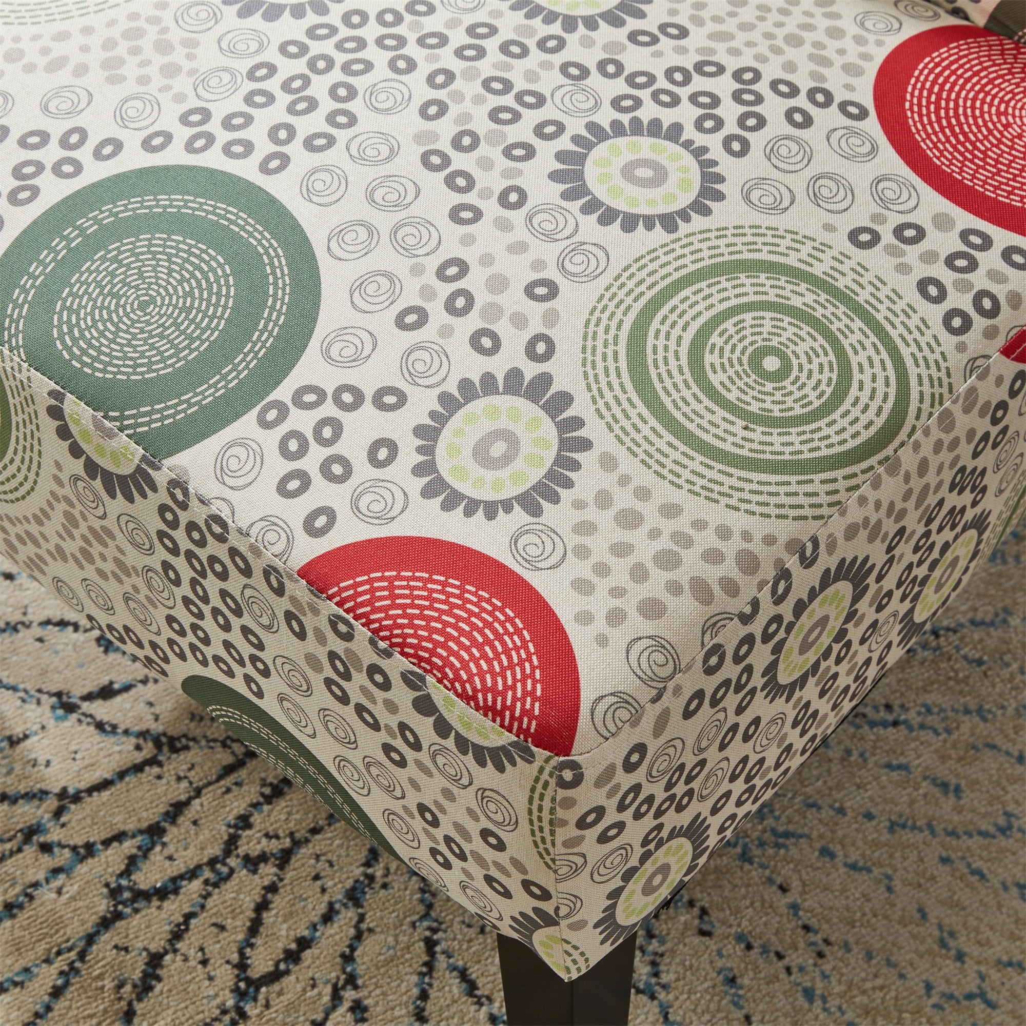 GEXPUSM Armless Accent Chair Set of 2, Modern Living Room Chairs with Thick Cushion & Solid Wood Legs, Fabric Comfy Bedroom Chair, Living Room Furniture, Beige/Circular pattern