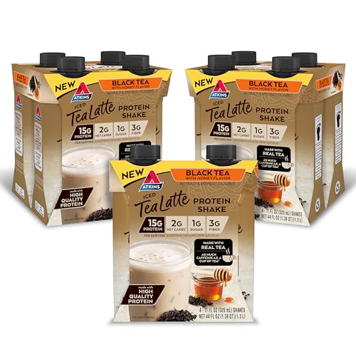 Atkins Creamy Milk Chocolate PLUS Protein Shake, 30g Protein, 7g Fiber, 2g Net Carb, 1g Sugar, Keto Friendly, Low Carb, High Protein Drink, 12 Count