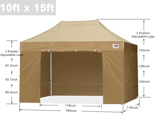ABCCANOPY Easy Pop Up Canopy Tent with Sidewalls 10x10 Commercial -Series, White