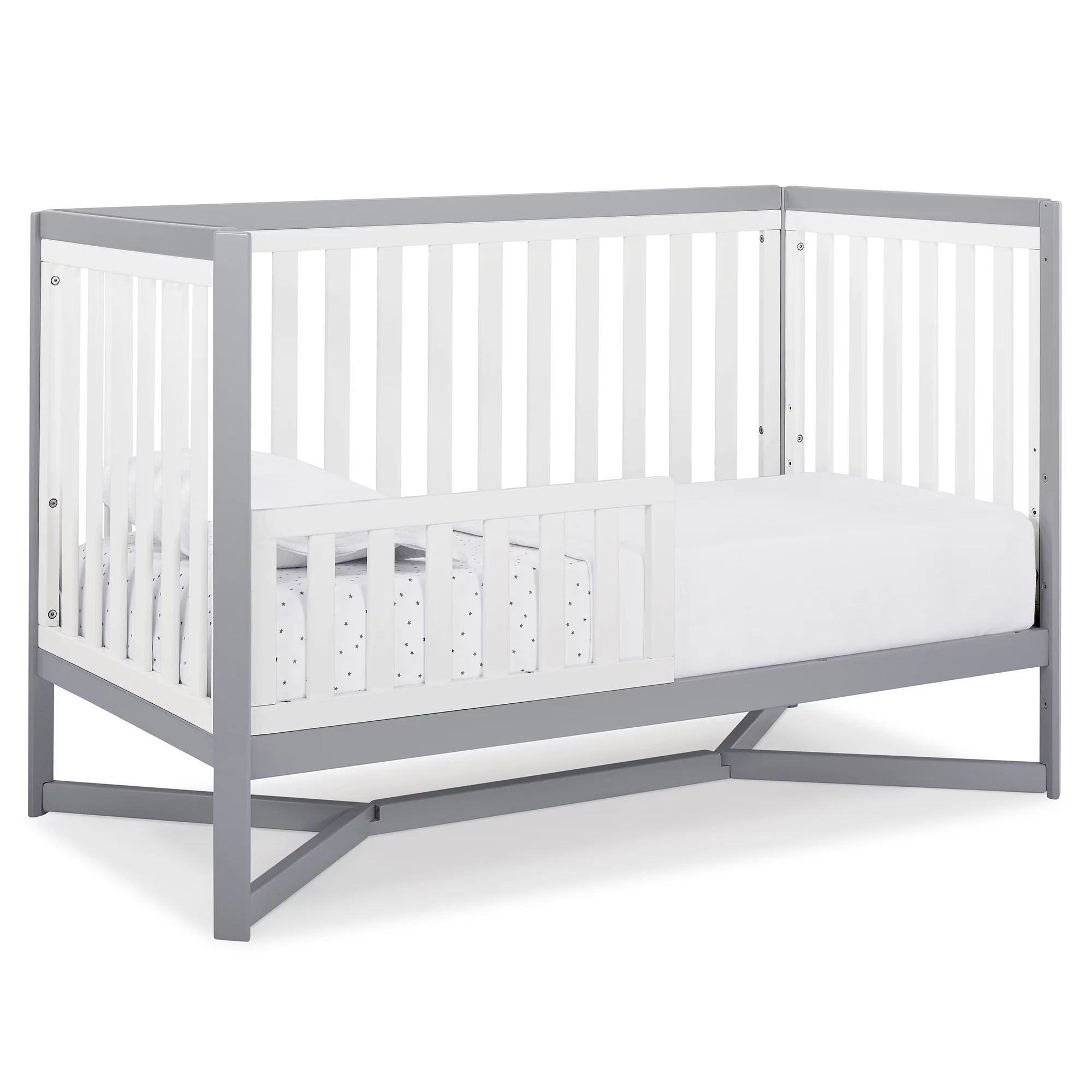 Delta Children Tribeca 4-in-1 Convertible Crib, Greenguard Gold Certified, White/Gray