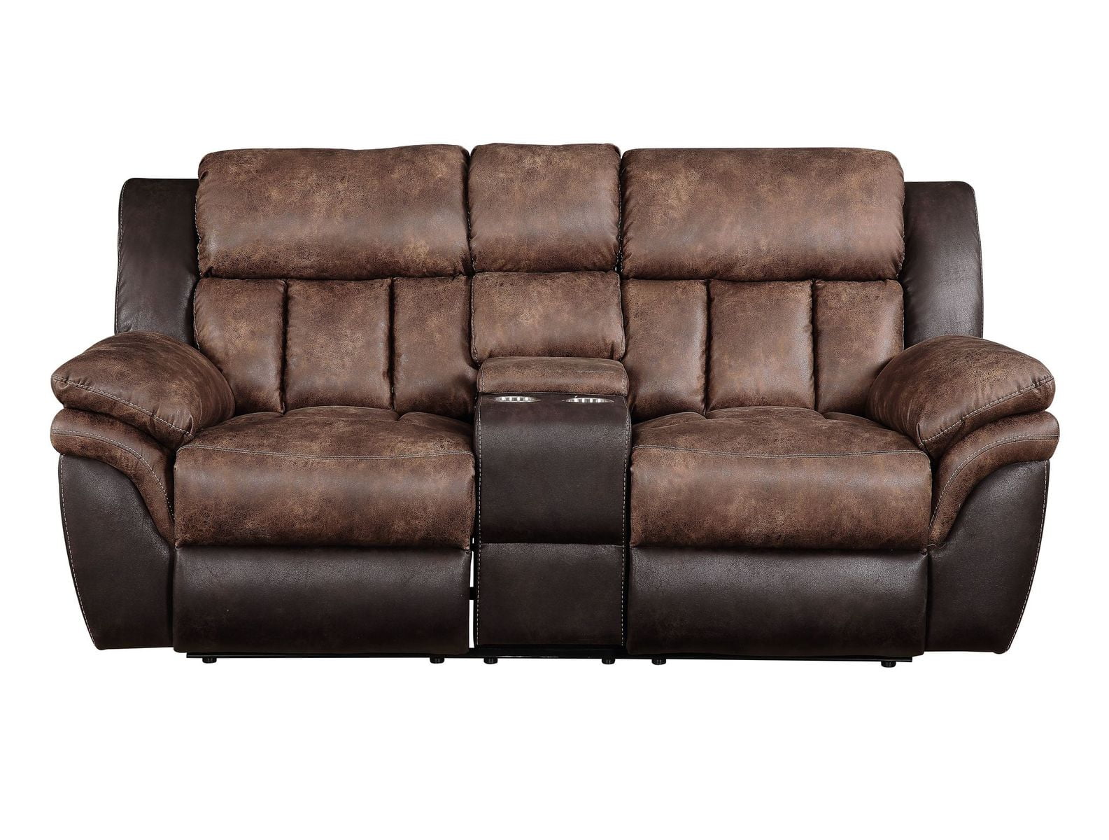 ACME Jaylen Loveseat w/Console (Motion), Toffee & Espresso Polished Microfiber 55426