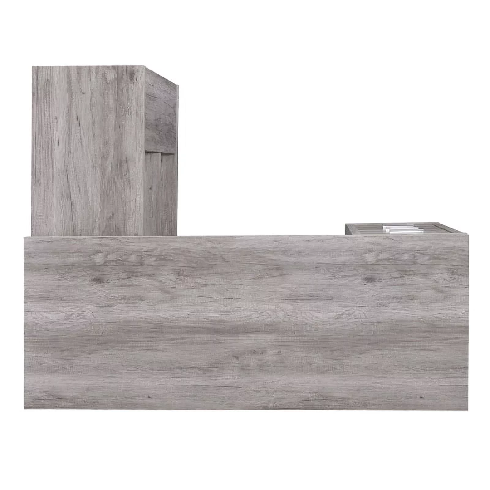 Home Square 2 Piece Set with L-Shaped Desk & Office Chair in Gray Driftwood/Gray