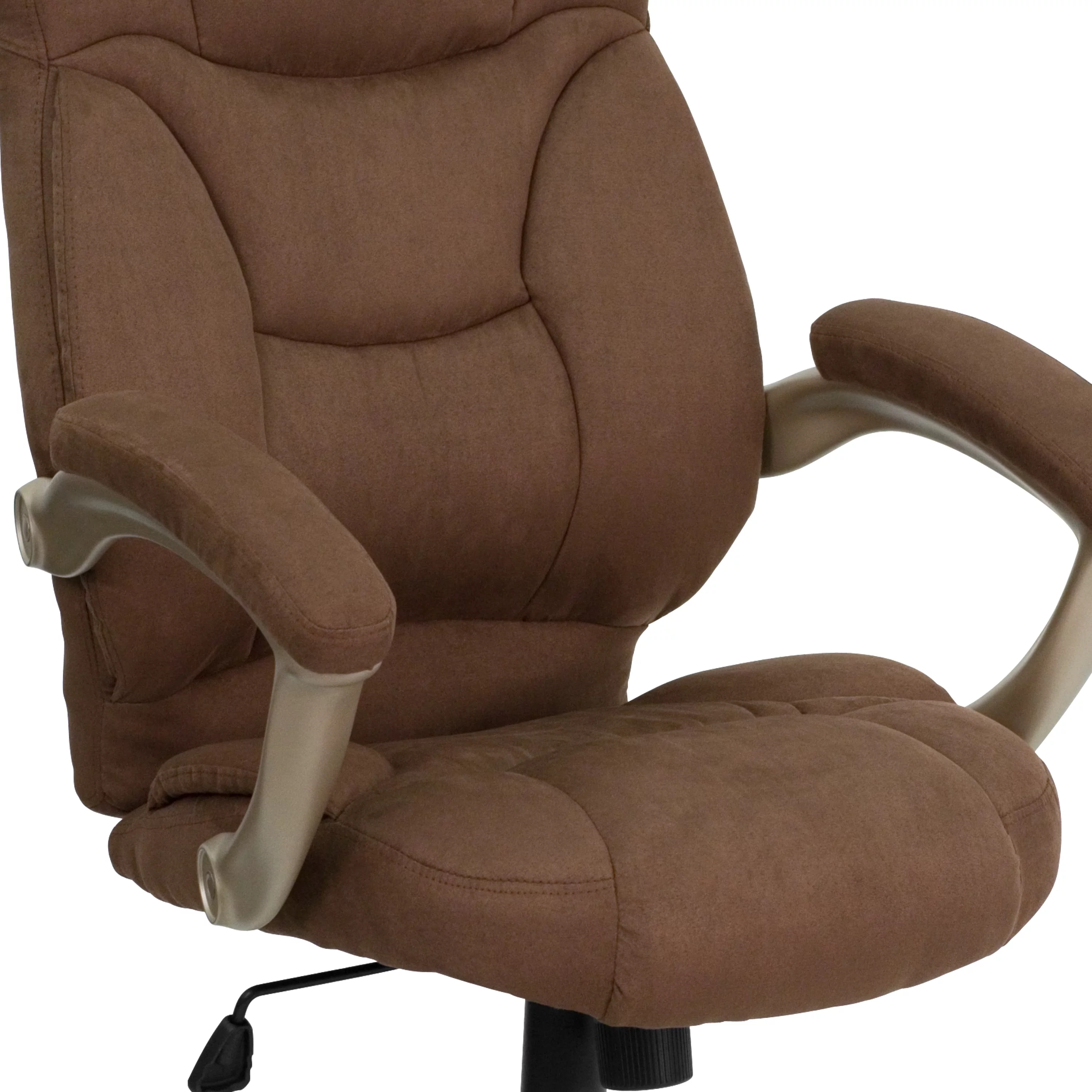 Emma + Oliver High Back Brown Microfiber Executive Swivel Ergonomic Office Chair with Arms