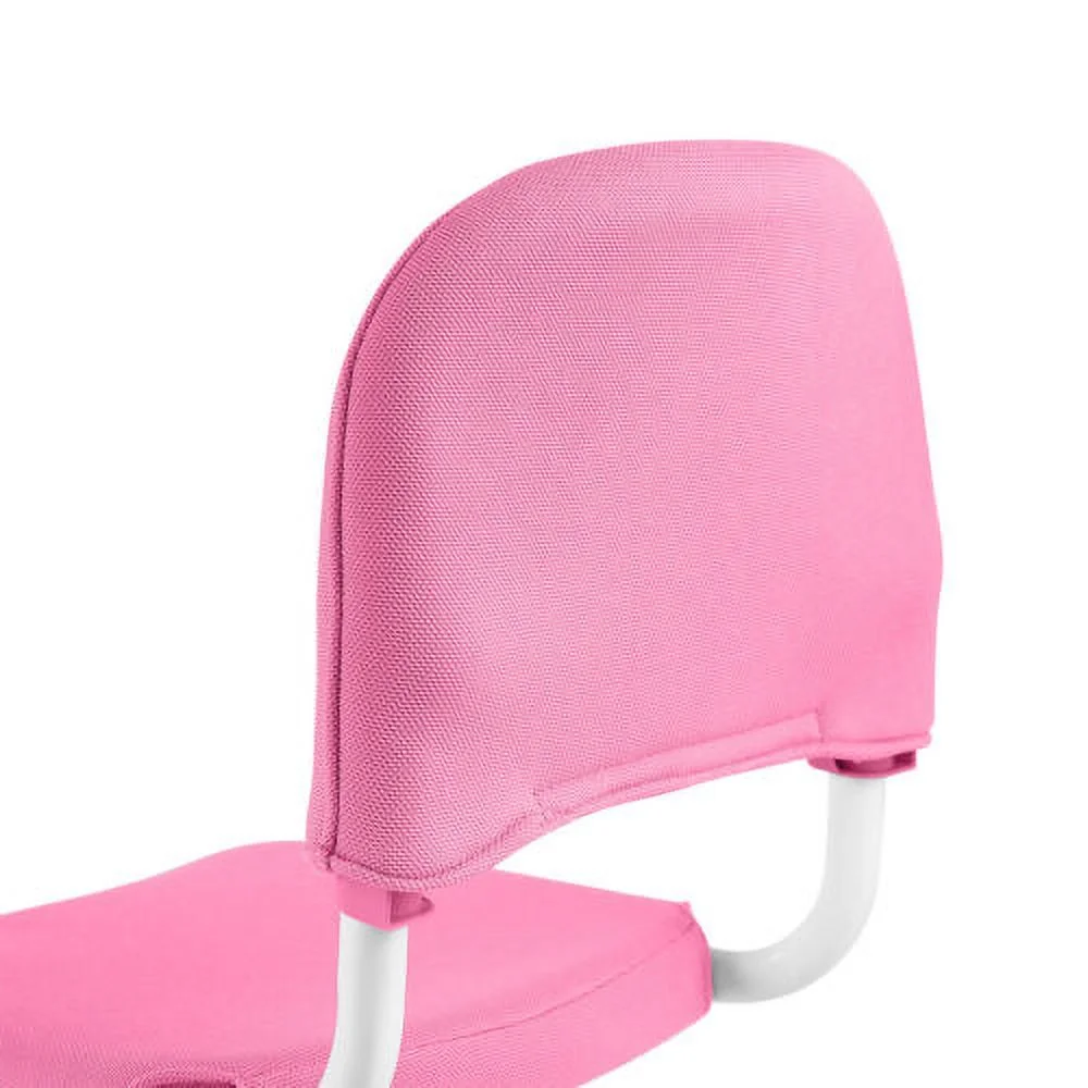 COSVALVE Height Adjustable Kids Study Desk & Chair Set Children Girl Table Large Writing Board Desk with LED Lamp,Drawer,Bookstand,Chair Cover(Pink)