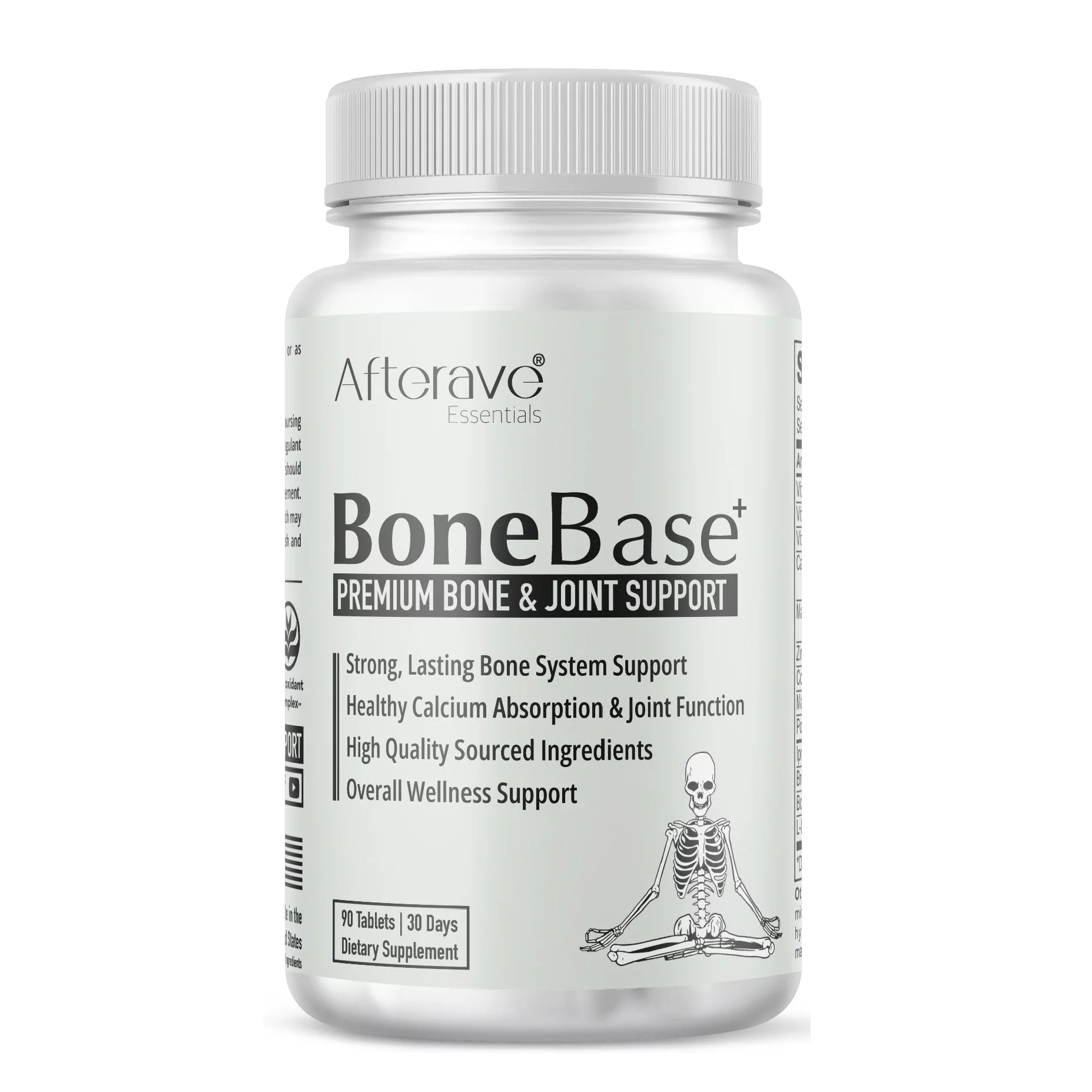BoneBase Premium Formula Bone & Joint Mobility, Build Strong Bone Matrix, Connective Tissue, Muscular, Skeletal, Vascular Health Support, Broad Nutrient Spectrum To Maintain Bone Function & Protection