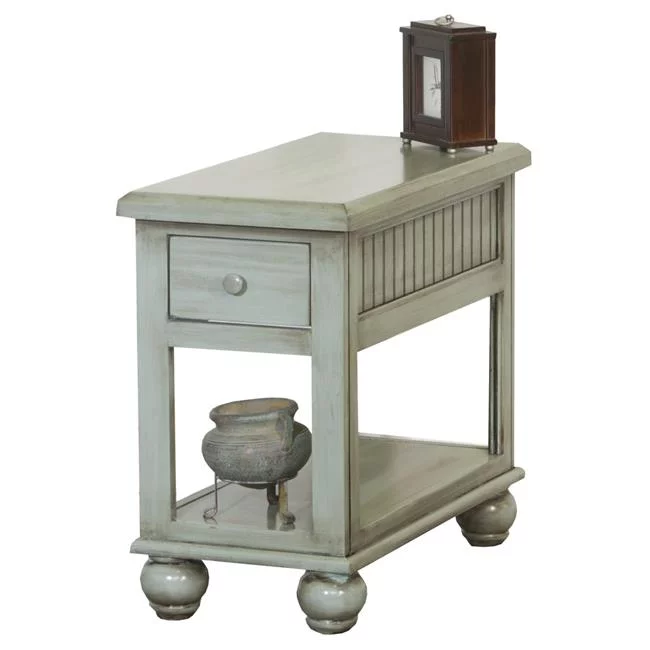 American Heartland  Poplar Chair Table with 1 Drawer, Burnt Red