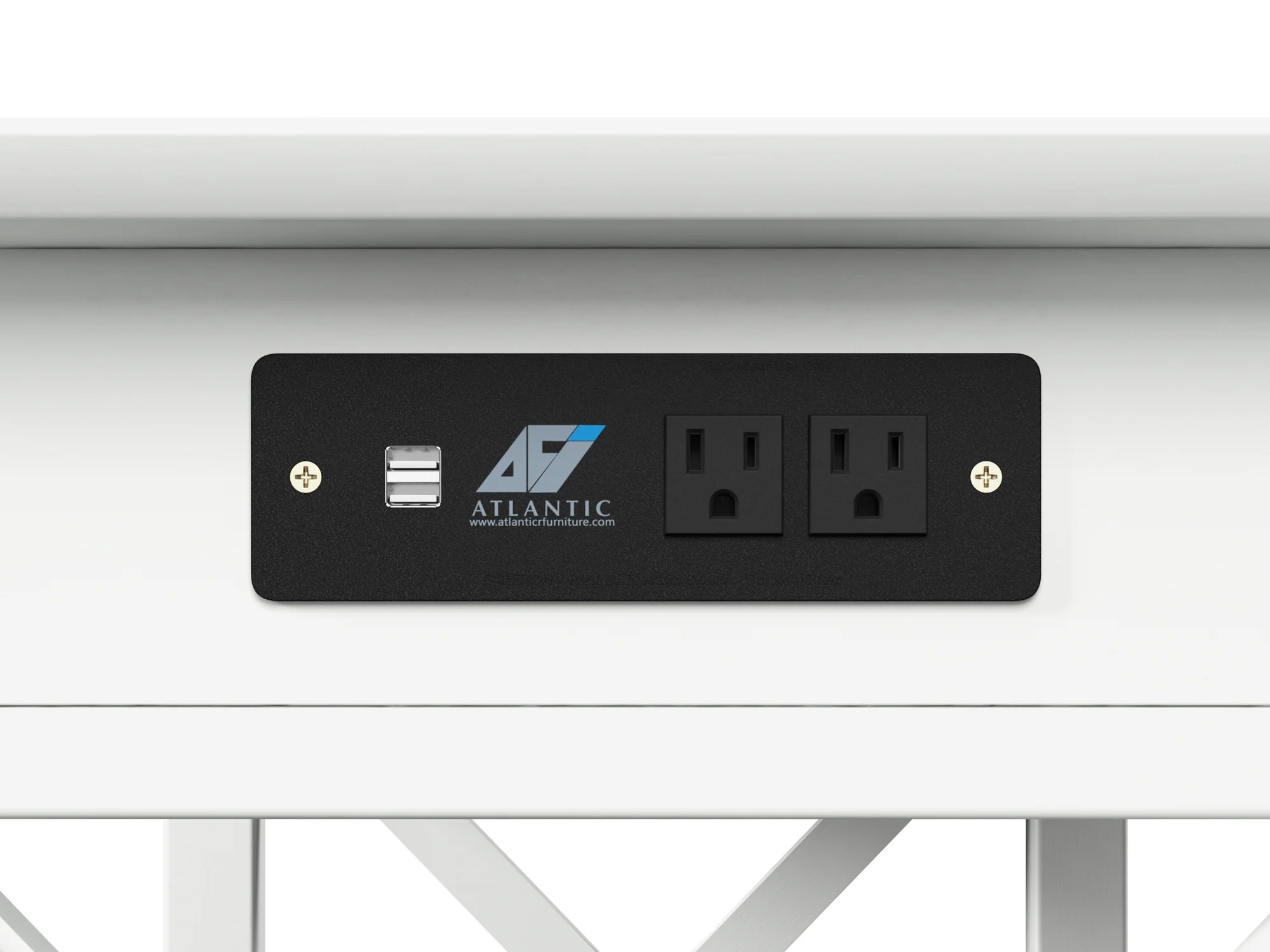 Lexi Desk with Drawer and Charging Station in White