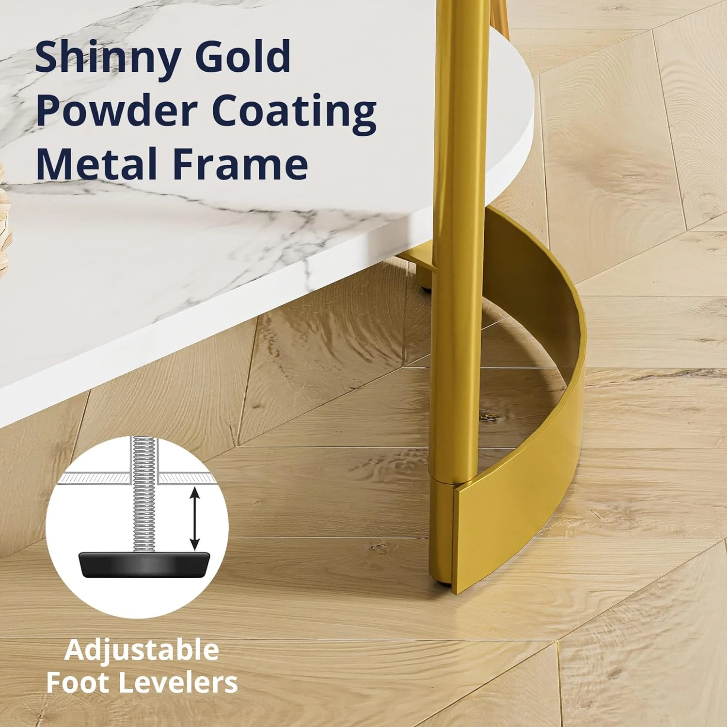 45.3" Gold Entry Table  JOMA Faux Marble Console Table  2-Tier Sofa Table  White Entryway Table