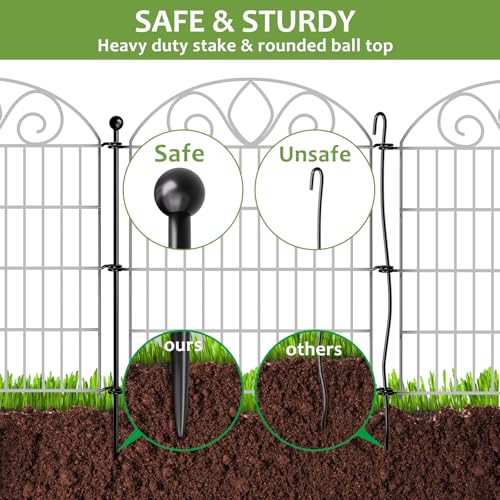 8 Panels No Dig Tall Garden Fence Panel – 48