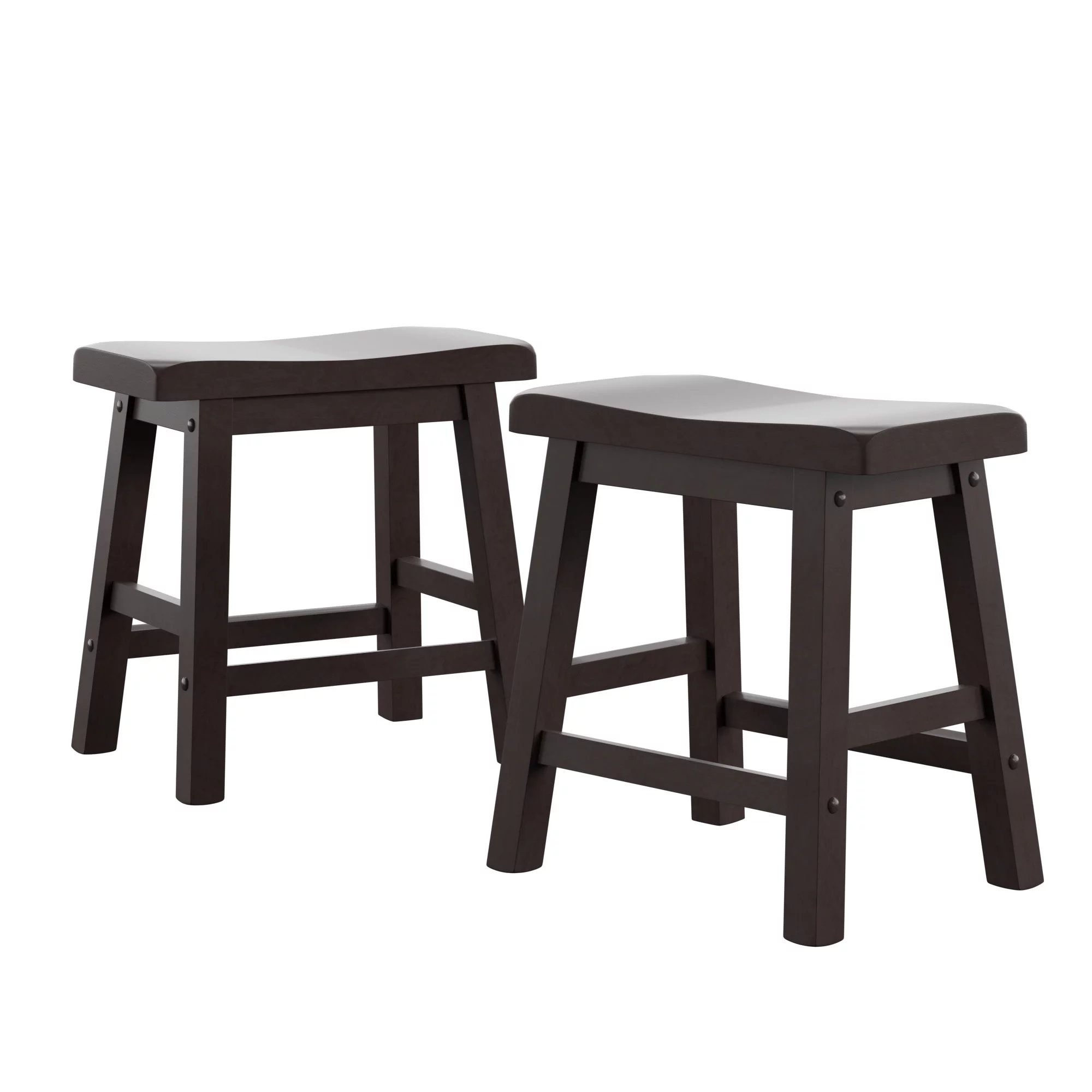 Weston Home Ashby 18-inch Backless Stools, Set of 2, Vulcan Black Finish