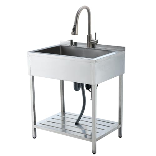 Free Standing Utility Sink with Faucet, 30.7