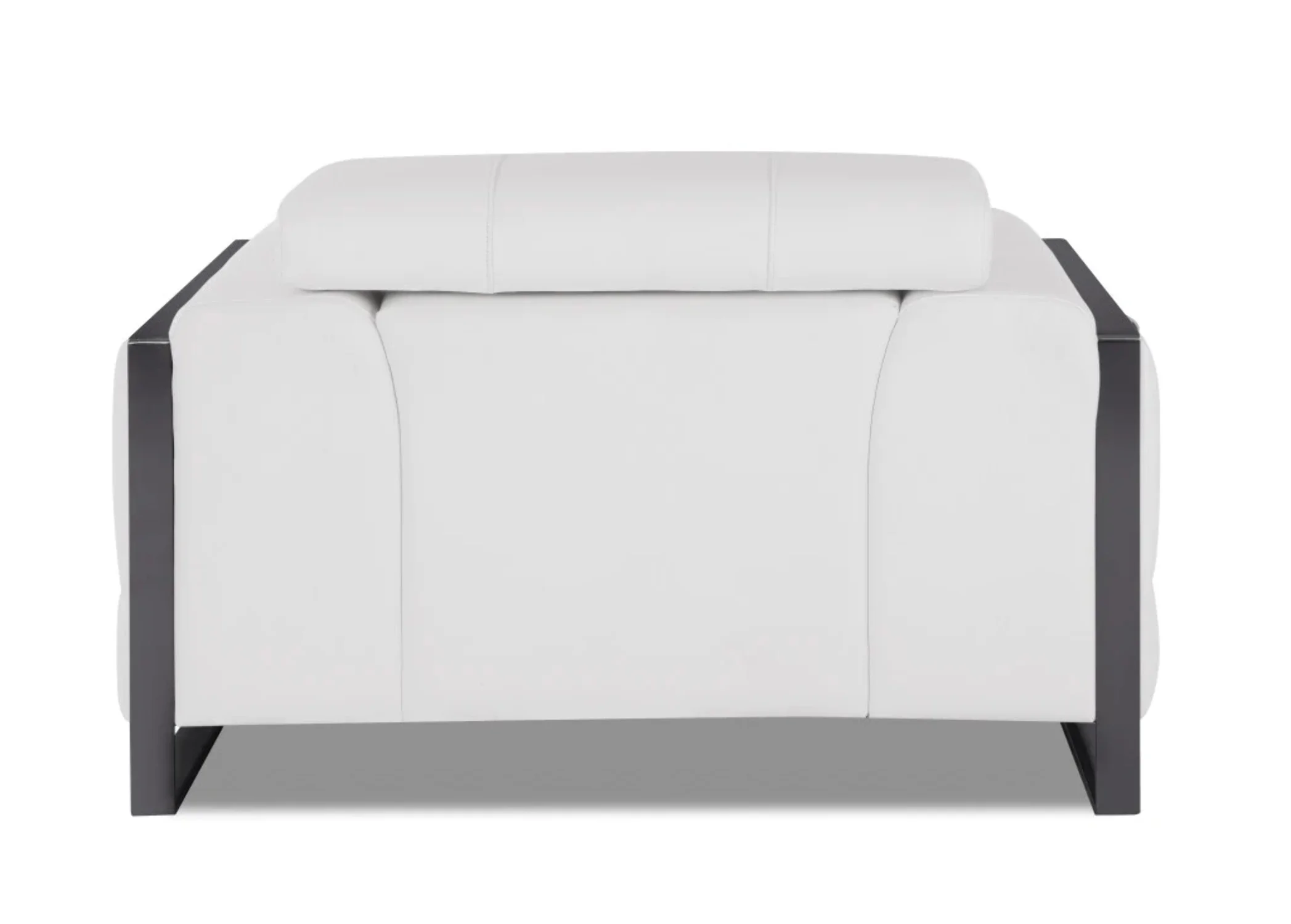 HomeRoots 476502 Mod Winter White Leather & Chrome Deco Accent Chair