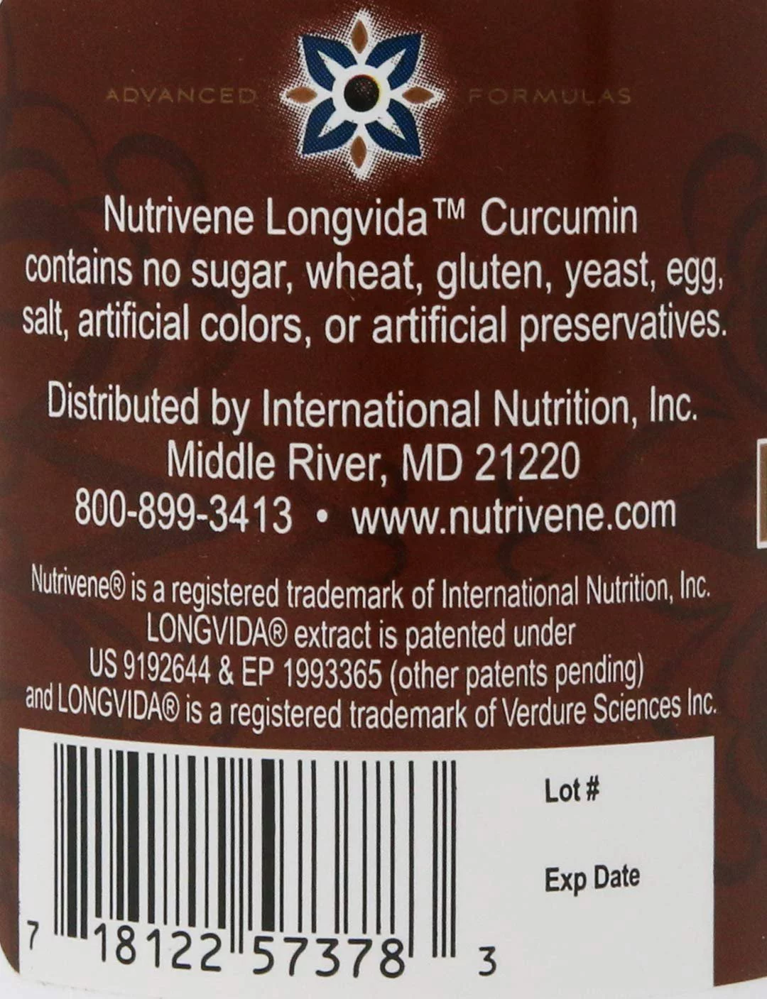 Curcumin, Longvida™ by Nutrivene (500 mg, 60 capsules)