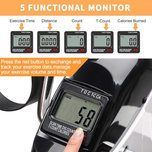 MOMODA Under Desk Bike Pedal Exerciser Mini Bike for Leg/Arm Bike Mini Peddler with LCD Display for Home/Office