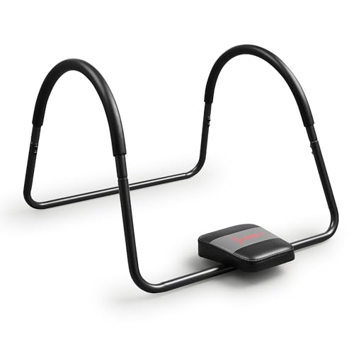 Sunny Health & Fitness Waist Trainer Ab Roller with Elbow Support, Training Wheels, Foldable for Home Gym, Abdominal Exercises, Core Strength, Glute Trainer, Crunch Workouts with Optional Dip Station