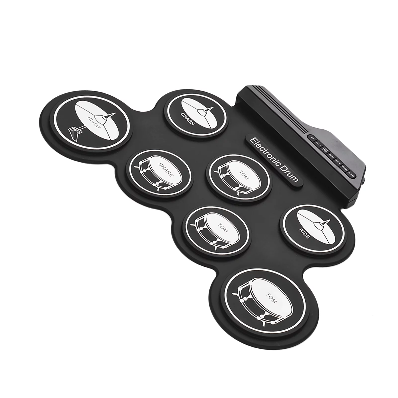 Andoer Portable Silicon Drum Set for Kids USB Roll-Up Digital Drum Kit with Drumsticks and Foot Pedals