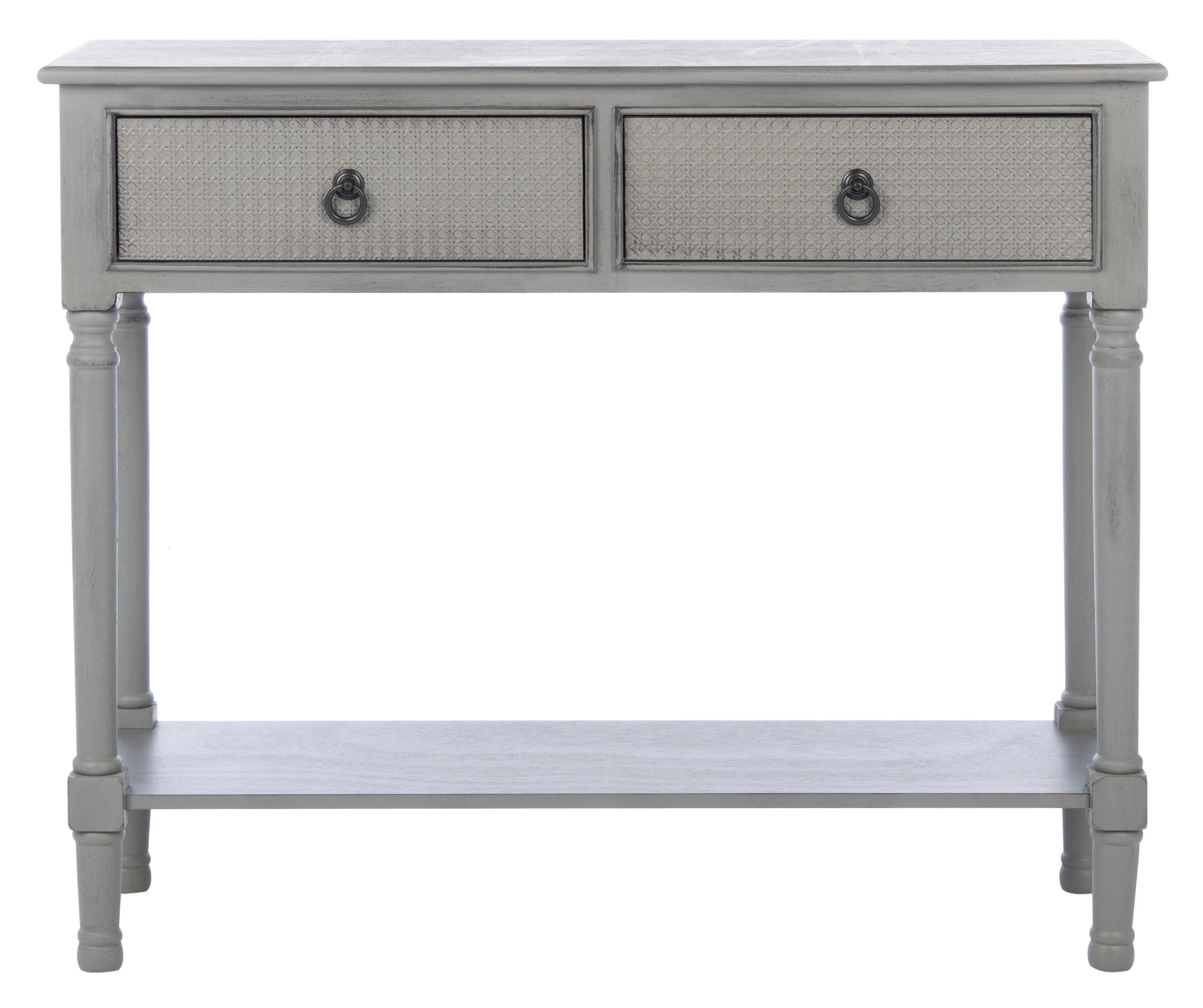 SAFAVIEH Haines Modern 2 Drawer Console Table, Distressed Grey