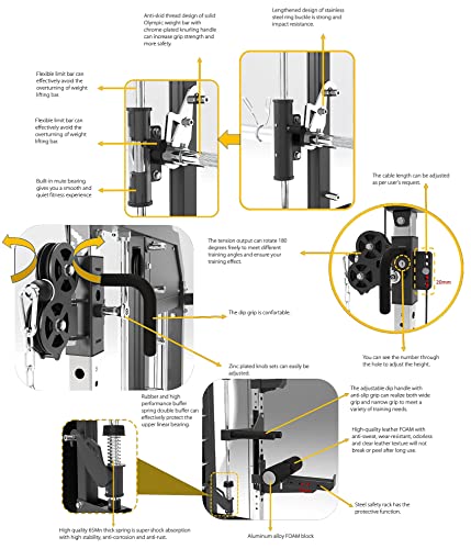 MiM USA Hercules EX Commercial All in One Gym Machine w/400 lb Weight Stack Jammer Arms Adj Bench Leg Press Leg Extension Arm Curl LAT Seat Complete Attachment