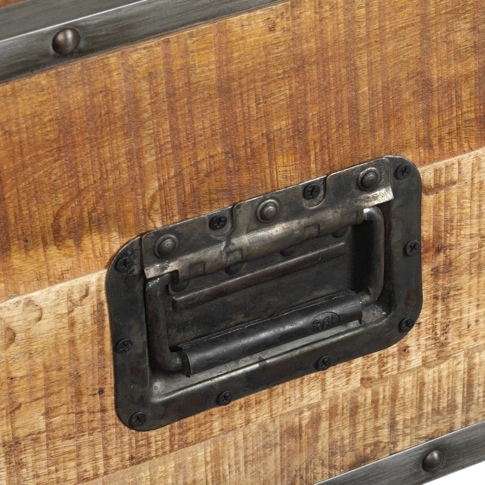 ExBrite Solid Wood Coffee Table ,Rustic Oak 24'' W X 46'' H X 19''