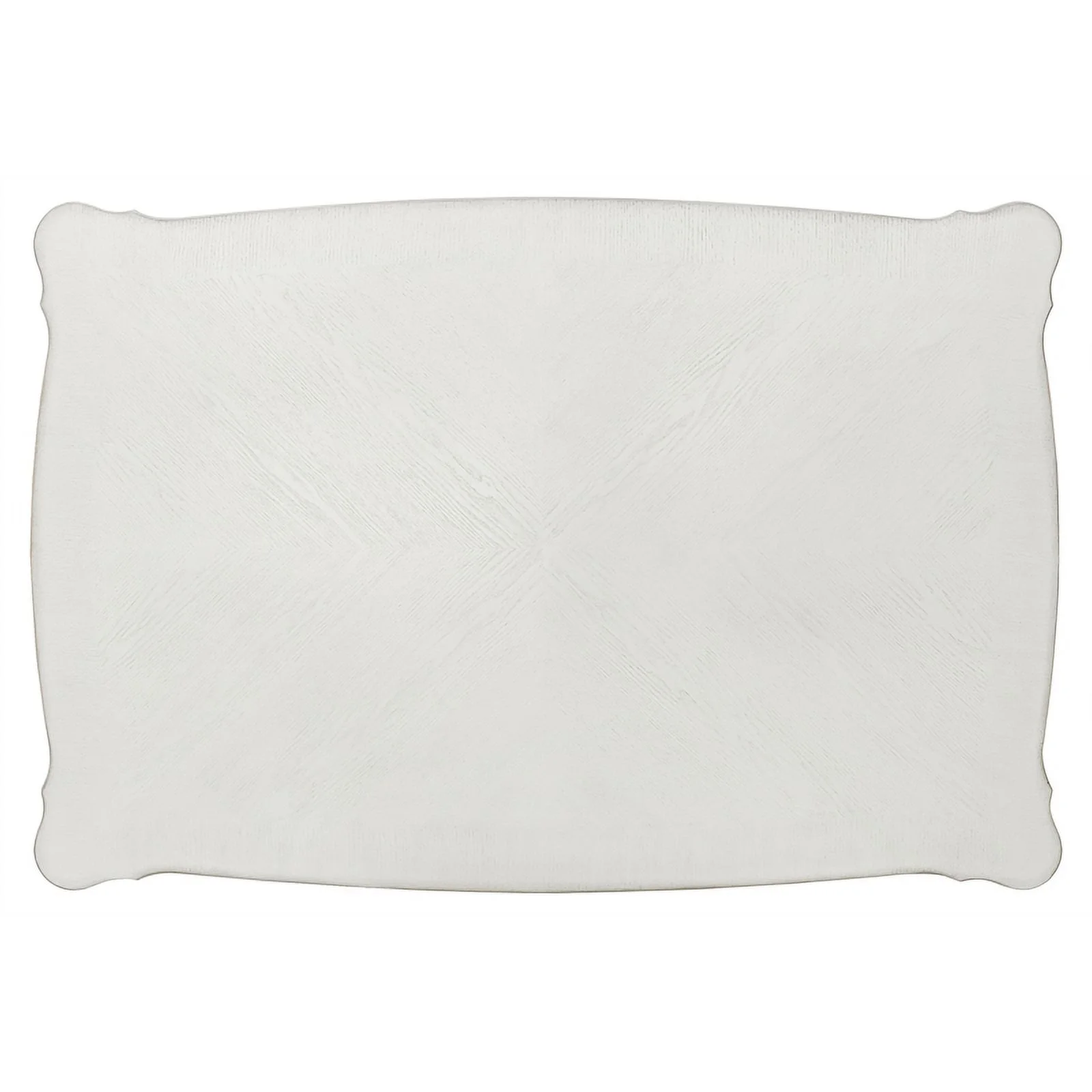 Bowery Hill Rectangular Wood Coffee Table with Bottom Shelf in Bone White