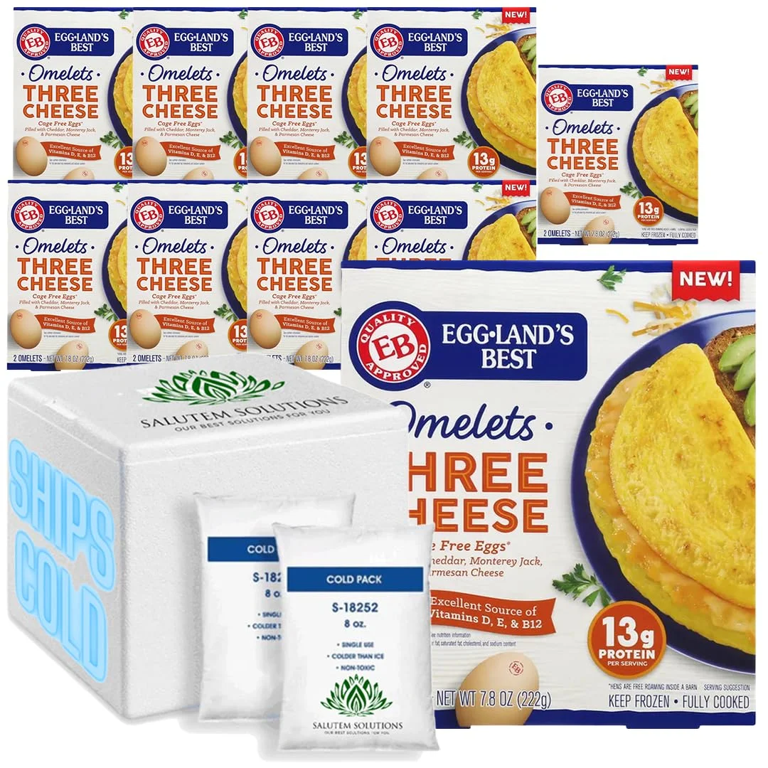 Eggland's Best Omelets, Three Cheese 2pcs., 7.8 oz - Pack of 10
