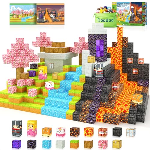 Magnetic Blocks - Build Mine Magnet World Magic Portal Set, Magnetic Tiles Building Blocks Toddler Toy STEM Sensory Outdoor Toys for 3+ Year Old Boys & Girls, Creative Kids Games Kids Toys 84PCS