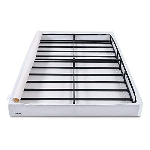 Amazon Basics Smart Box Spring Bed Base, 7-Inch Height Mattress Foundation, Tool-Free Easy Assembly, Queen, 79