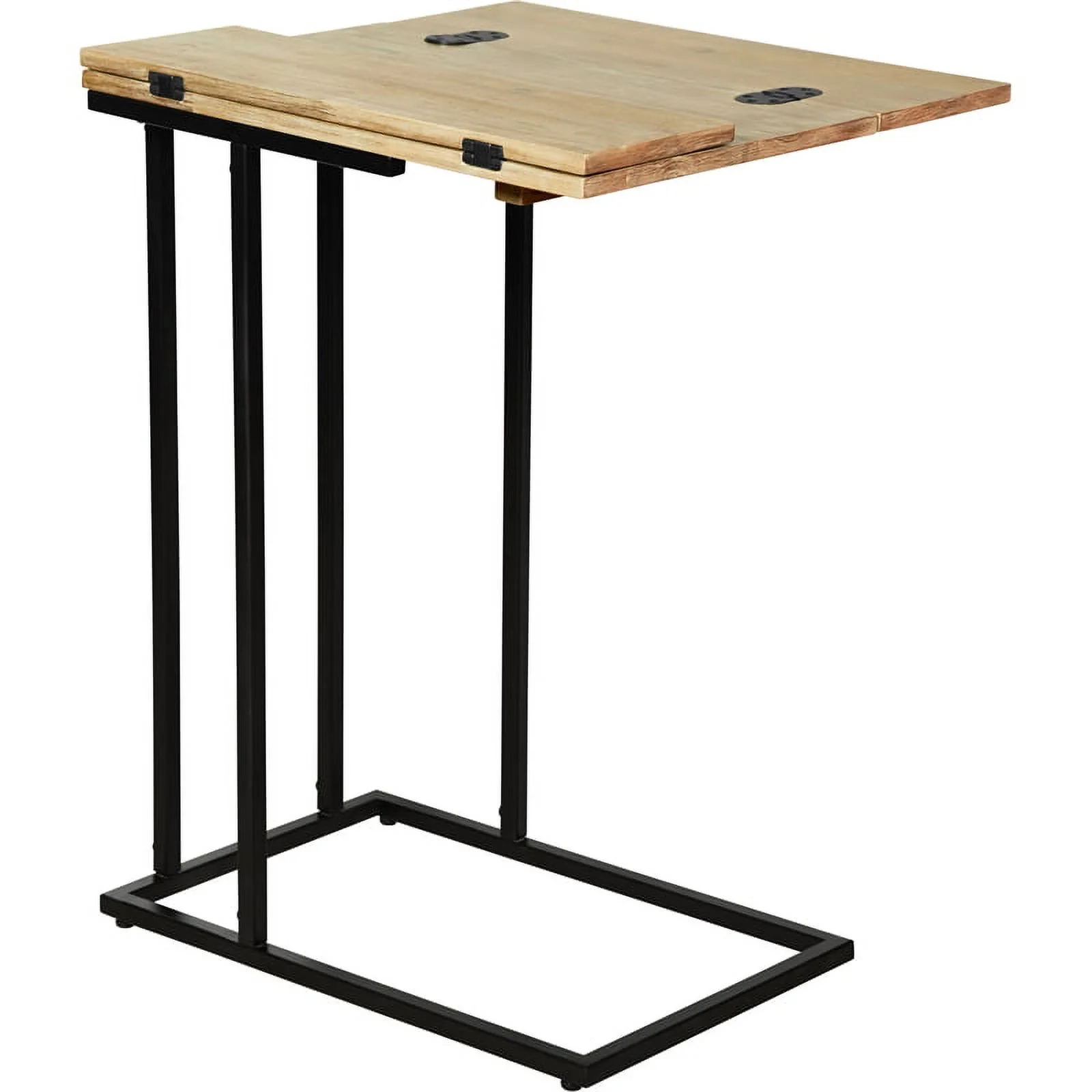 Serta Harton Rustic Expandable C Side Table Natural Brown